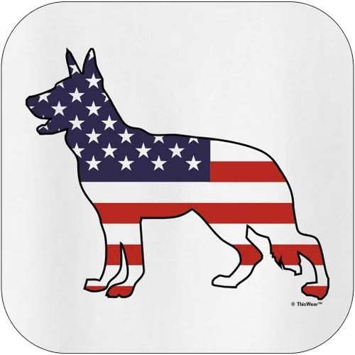 Vista 2 de Sudadera con capucha para perro patriótico, diseño de pastor alemán, bandera americana