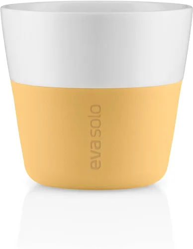 Vista 22 de Eva Solo 2 Tazas Tumbler de Espresso Tazas de Café Tumbler de Porcelana de 3 oz con Agarre Recubierto de Silicona Diseño Danés, Funcionalidad