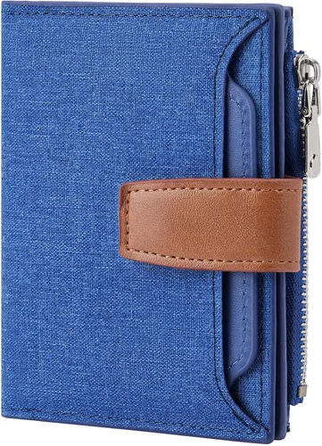 Vista 15 de FALAN MULE Cartera de cuero genuino con bloqueo RFID para hombre con cremallera bolsillo para monedas, ventana de identificación ABA-negro