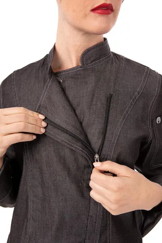 Vista 6 de Chef Works Abrigo de chef de mezclilla Gramercy para mujer
