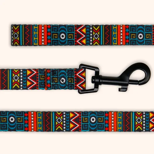 Vista 2 de CollarDirect Correa para perro duradera para mascotas, para caminar, entrenar y correr para pequeña, mediana y grande (patrón étnico, verde, L)