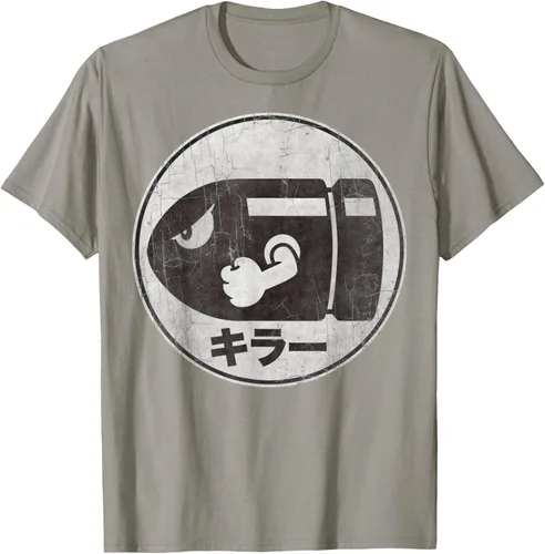 Vista 28 de Super Mario Camiseta con logotipo de Bullet Bill Distressed en Kanji