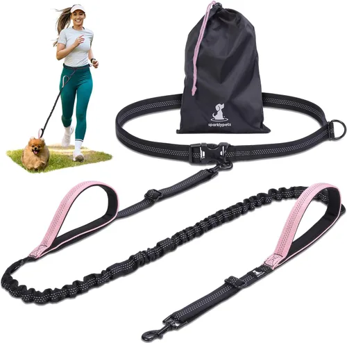 Vista 27 de SparklyPets Correa doble elástica para perro con 2 correas para perros con soporte trasero - Correa doble para perros para razas medianas y medianas