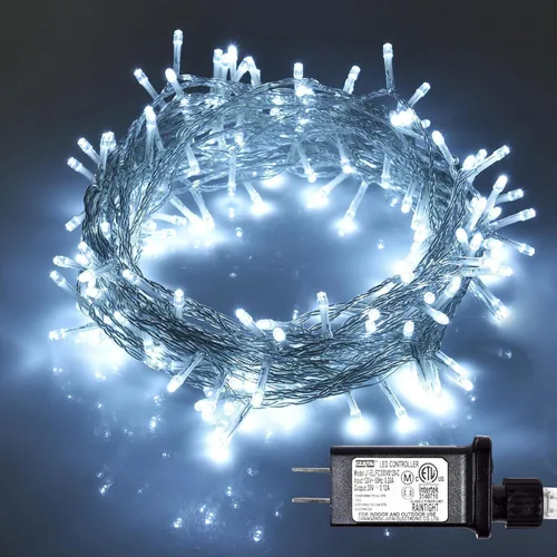 Vista 12 de Cadena de luces rosa para exteriores, decoraciones de San Valentín, 8 modos de luces de hadas de Navidad, enchufe para árbol del dormitorio