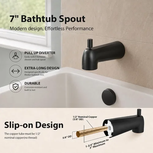 Vista 7 de Compatible con Moen Posi-Temp - Kit de molduras de ducha de válvula de repuesto para grifo de ducha de válvula 2510, 2520, 2570, 2590 con cabezal