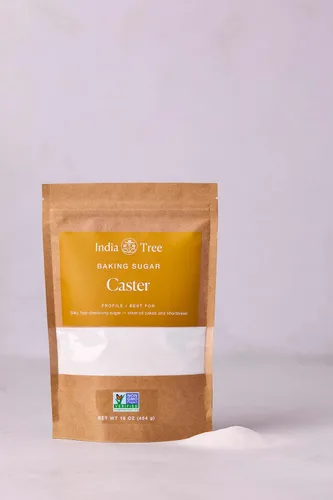 Vista 3 de India Tree Azúcar Caster Superfino, bolsa de 1 libra Azúcar premium para hornear y postre