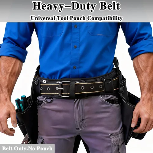Vista 7 de MELOTOUGH Cinturón de herramientas acolchado para hombre con correa de asa, cinturón de trabajo resistente con anillo D, cintura ajustable de 36 a