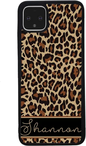 Vista 3 de Leopard Animal Skin Personalized Black Rubber Phone Case Compatible With Google Pixel 10, 10 Pro, 10 Pro XL, 9a, 9 Pro, Pixel 9, Pixel 9 Pro XL, 8a