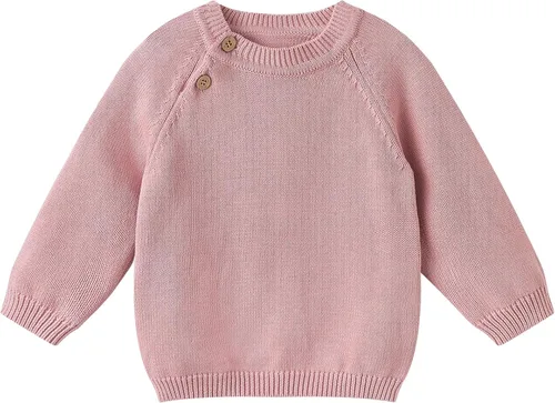Vista 12 de Pureborn - Jersey de punto para bebés, niñas y niños, suéter de punto de algodón con cierre de botones beige-a