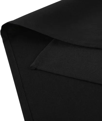 Vista 5 de Mantel rectangular de poliéster de 60 x 102 pulgadas, color negro, lavable para mesa de 6 pies, perfecto para bodas, fiestas, restaurantes