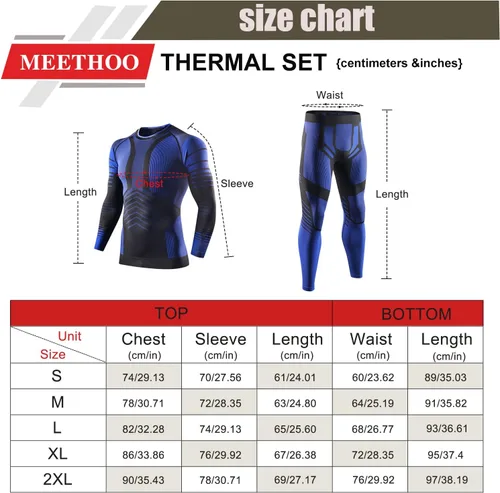 Vista 2 de Conjunto de ropa interior térmica para hombre, ropa de invierno para hombre, capa base de capa base larga