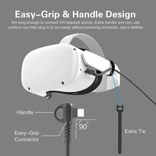 Vista 4 de Herramienta de limpieza y cable de enlace largo para Oculus Quest 21