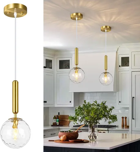 Vista 25 de Lámpara Colgante Negra Moderna Accesorio de Luz Colgante para Isla de Cocina de Mediados de Siglo con Lámpara Colgante de Globo Iluminación Colgante