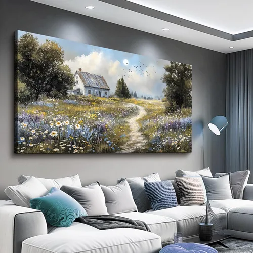 Vista 12 de FUHAIHUA Arte de Lienzo para Pared de Sala de Estar Decoración de Pared para Dormitorio Oficina Decoración de Pared Pintura de Paisaje de Montaña