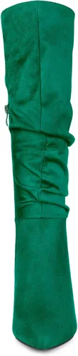Vista 3 de Allegra K Botas altas hasta la rodilla con tacón de aguja y puntera puntiaguda para mujer