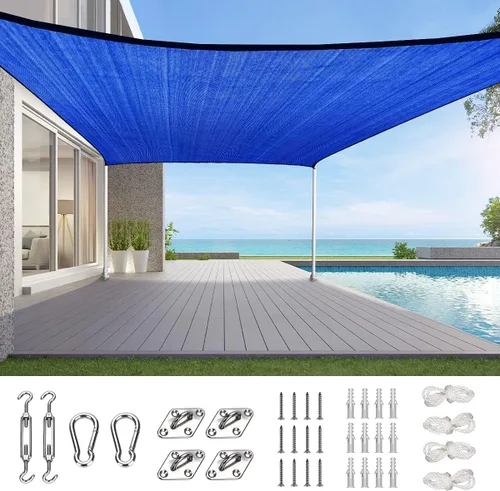 Vista 28 de Quictent Toldo rectangular de polietileno de alta densidad de 6.53 oz, 98% de bloqueo UV, para patio, jardín, cubierta comercial con kit de Marrón