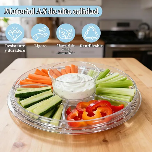 Vista 3 de Masthome Soporte acrílico para tartas con tapa, juego multiusos 6 en 1