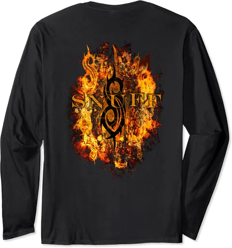 Vista 2 de Slipknot Radio fuegos playera de manga larga, Jaspeado oscuro