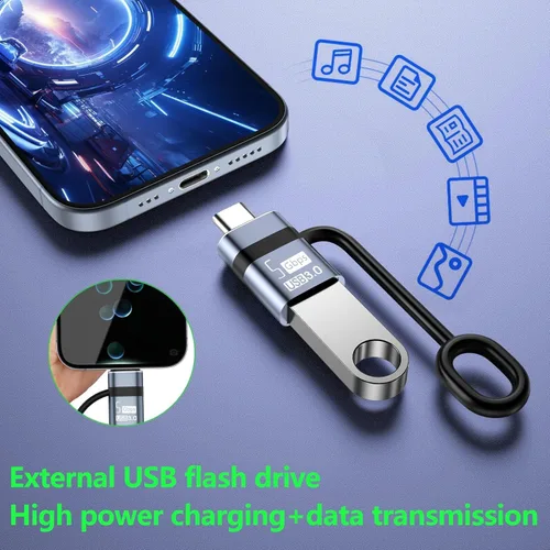 Vista 4 de Adaptador USB C a USB 4 piezas, adaptador USB C a USB 3.0 OTG, Thunderbolt 4/3 a USB 3.0 compatible con teléfono 16 Pro Max MacBook Pro Air 2023 Pad