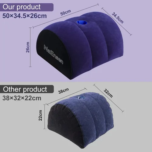 Vista 5 de Juguetes sexuales Consolador Almohada Media Luna Adulto ToyMount para Coupe Sexo Mujeres G SpotPosition Cojín multifuncional InflableSupport Almohada