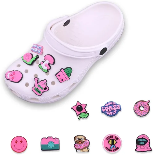 Vista 5 de Jooggy - Juego de dijes para zapatos, decoración de zapatos para zuecos, sandalias de moda, accesorios para mujeres, niñas, adolescentes, fiestas