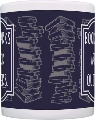 Vista 4 de ThisWear Librarian Gifts Bookmarks are for Quitters Regalos divertidos para lectores, regalo de ratones de biblioteca, taza de café de cerámica