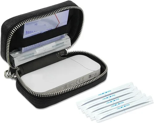 Vista 5 de MGRAS Funda de transporte de piel sintética con cremallera para Iqos 2.4 Plus DVD (color B)