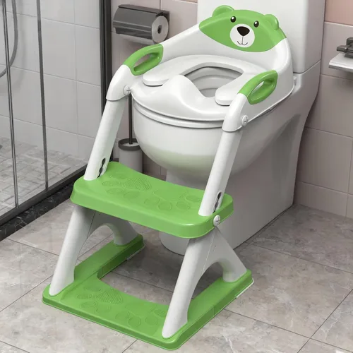 Vista 10 de SKYROKU - Asiento de entrenamiento para ir al baño, con escalera, para niños y niñas, cómodo y seguro con almohadillas antideslizantes