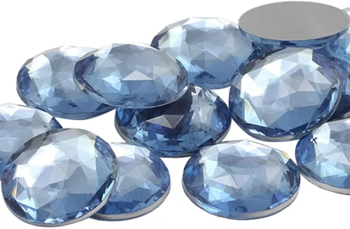 Vista 18 de Joyas de diamantes de imitación acrílicos redondos con parte trasera plana de 0.709 in, adornos de gemas de plástico para cosplay, disfraces