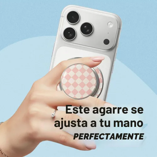 Vista 2 de Agarre magnético de tablero de ajedrez para teléfono, elegante, expandible, plegable, antideslizante, duradero, ajuste universal, ideal