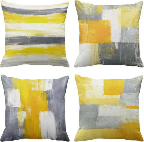 Vista 8 de Britimes - Juego de 4 fundas de almohada decorativas para cama, sofá, sofá, fundas de almohada, 18 x 18 in, 4 unidades Mexicano