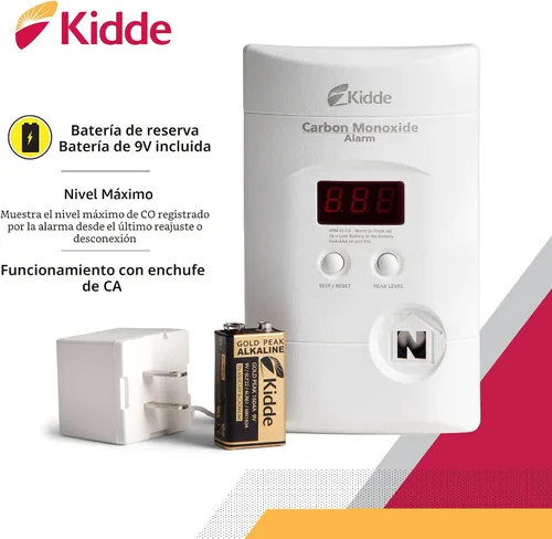 Vista 4 de Alarma contra el monóxido de carbono que se enchufa Kidde con respaldo de batería y pantalla digital., KN-COPP-3
