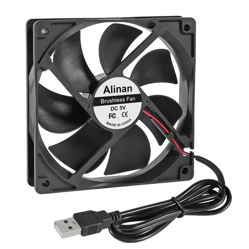 Vista 6 de Alinan 4pcs 4.724x4.724x0.984 in 5V Ventilador USB 2000RPM 66.3CFM 31.5dBA Computadora y Electrónica Ventilador de Refrigeración