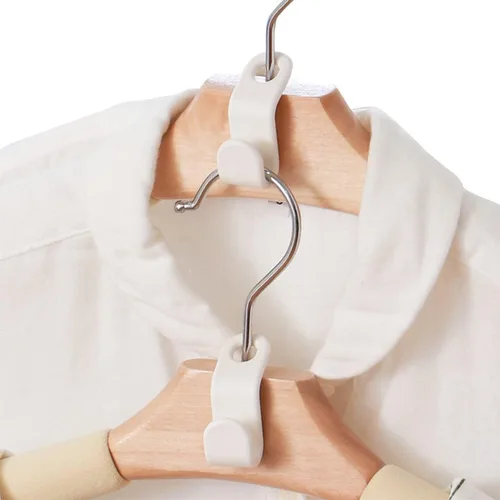 Vista 8 de 100 conectores para colgar ropa, extensores de plástico resistentes, ganchos de conexión de terciopelo, ganchos de suspensión en cascada para 100