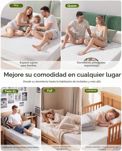 Vista 9 de Cubrecolchón de espuma viscoelástica de tamaño completo para aliviar