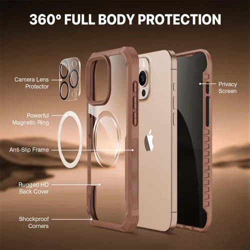 Vista 330 de CENHUFO Funda de privacidad para iPhone 11 Pro, funda de cuerpo completo con protector de pantalla de privacidad de vidrio templado 9H integrado