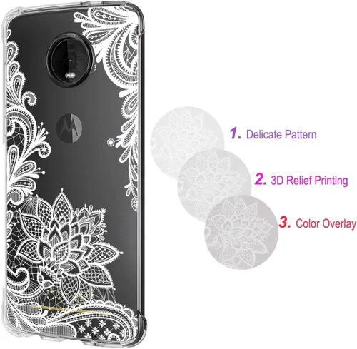 Vista 3 de Funda para Moto Z4, para Motorola Z4Play con flores, a prueba de golpes, transparente, suave, flexible, TPU, delgada, para Motorola Moto Z4 Mandala