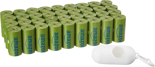 Vista 20 de AmazonBasics Bolsas Mejoradas para Desechos de Perro con Dispensador y Clip para Correa - 270 Unidades, Mango Brasileño