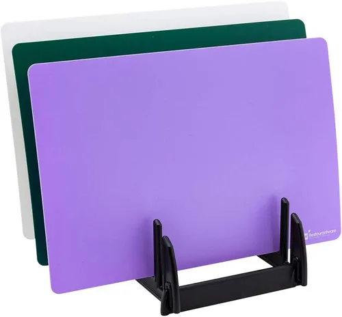 Vista 9 de Restaurantware RW Base - Tablas de cortar flexibles de 18 x 12 pulgadas, 1 incluye 4 alfombrillas de corte para cocinar, aptas para lavavajillas