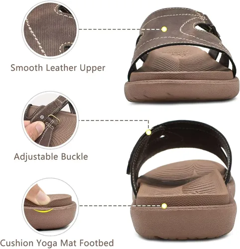 Vista 4 de KuaiLu - Sandalias ortopédicas de moda para mujeres, ligeras, tipo tenis deportivos, con plantilla de goma suave. Sandalias con cierre tipo slip-on