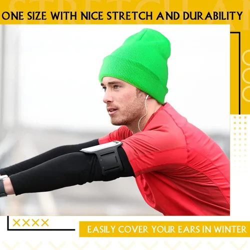 Vista 5 de Gorro de neón para hombre y mujer, unisex, de punto