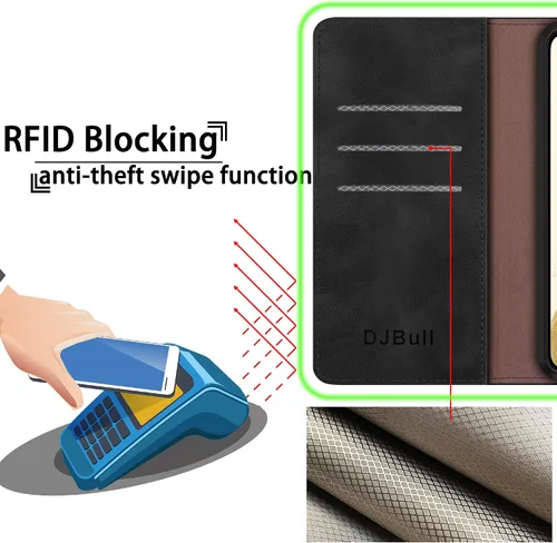 Vista 2 de DJBull Funda tipo cartera para Samsung Galaxy Note 20 Ultra con soporte para tarjeta de crédito, [bloqueo RFID] Funda de cuero PU para teléfono a