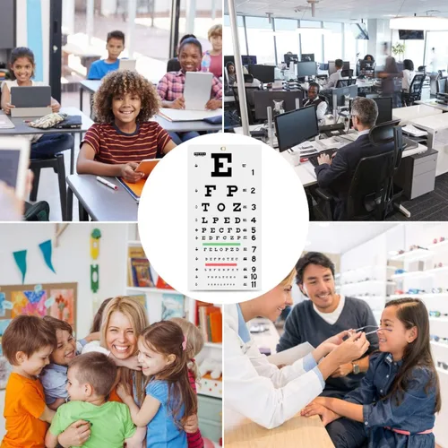 Vista 7 de PECULA Gráfico ocular para exámenes: gráfico de pared Snellen de 20 pies, 11 x 22 pulgadas.