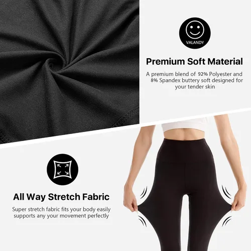 Vista 4 de SINOPHANT - Leggings de tiro alto para mujer, pantalones de yoga suaves, cortos y largos para entrenamiento atlético