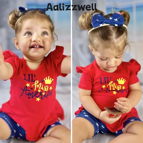 Vista 2 de Aalizzwell Conjunto de ropa de Pascua para bebés y niñas pequeñas