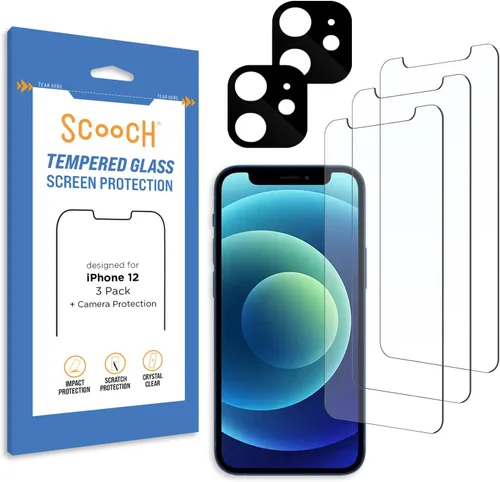 Vista 11 de Scooch Protector de pantalla 5 en 1 para iPhone 11 (paquete de 3) con protector de lente de cámara (paquete de 2) vidrio templado 9H de alta