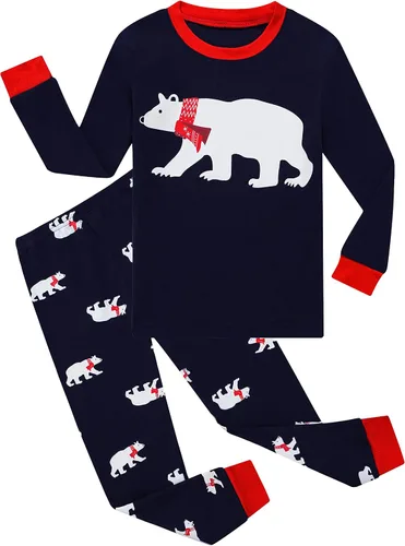 Vista 12 de KikizYe - Conjunto de pijamas para niños y niñas pequeños y grandes, ropa de dormir de 100% algodón 33/4 piezas/dinosaurio