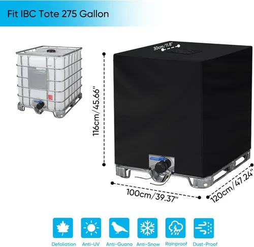 Vista 2 de NEVERLAND IBC - Funda para tanque de agua 420D de 275 galones, paquete de 2