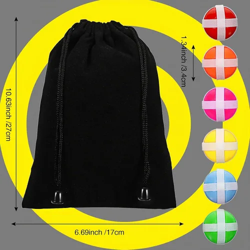 Vista 2 de Skylety 30 bolas adhesivas para tablero de dardos de tela para niños, bolas de gancho y bucle de dardos con bolsa de almacenamiento, accesorios