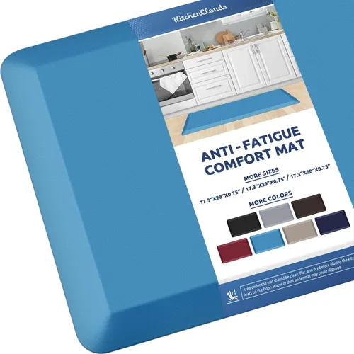 Vista 34 de KitchenClouds Alfombra de Cocina Acolchada Anti Fatiga 17.3"x28" Impermeable, Antideslizante, Alfombras de Pie y Comodidad para Escritorio/Piso